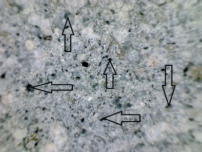 Tynk renowacyjny THERMOPAL SR 24 z widocznymi komorami powietrznymi (powiększenie x 200).