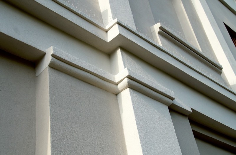 Widok odtworzonych gzymsów.