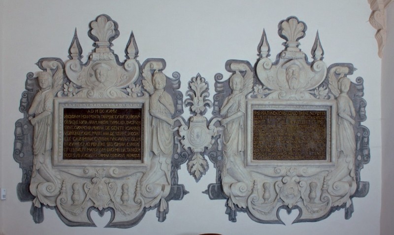 Manierystyczne tablice
epitafijne na zachodniej
ścianie kaplicy
Borkowskich
po konserwacji, 2012 r.
Fot. K. Michałowski