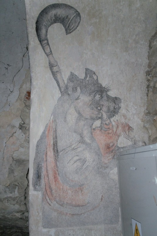 Polichromia
z przedstawieniem
kobziarza w glifie
wejścia na chór
po konserwacji, 2012 r.
(fot. po prawej).
Fot. K. Michałowski