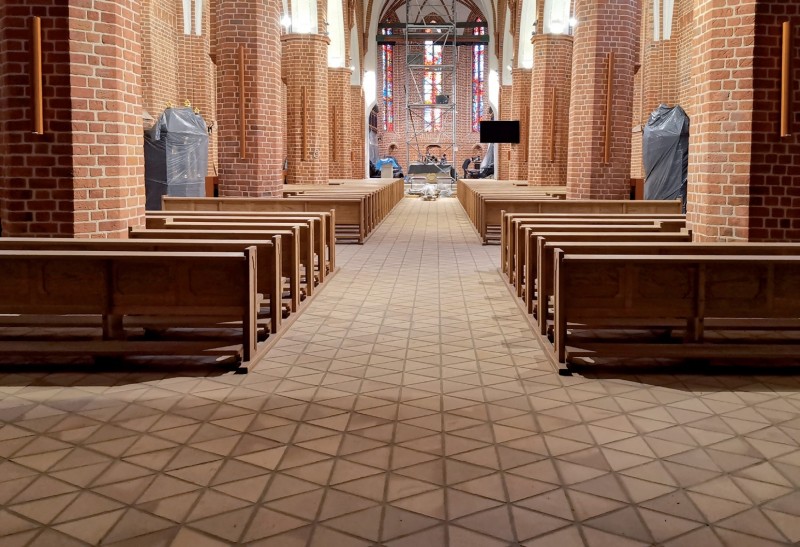 Ceramiczne płytki posadzkowe odtworzone w FCB Ceramika Fot. T. Nieruchalski, Heritage Roof Tiles Sp. z o.o.