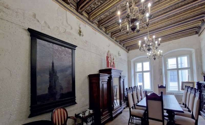 Sala Prezydialna. Stan zachowania po aranżacji konserwatorskiej.